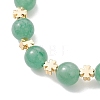 Natural Green Aventurine & Brass Beaded Bracelets for Women BJEW-JB12942-01-3