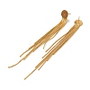 Brass Snake Chain Tassel Stud Earring Findings KK-G510-20G-2