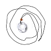 Acrylic Oval Pendant Black Waxed Polyester Cord Long Necklaces NJEW-JN05678-3