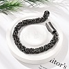 304 Stainless Steel Byzantine Chains Bracelets for Women Men BJEW-A031-04B-AS-1