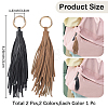 2Pcs 2 Colors PU Leather Tassel Pendan Keychains FIND-CL0001-88A-2