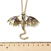 Alloy Enamel Dragon Pendant Necklaces NJEW-V005-01AG-03-3