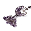 Natural Amethyst Moon with Chips Tassel Pendant Decorations G-L524-07R-B05-3