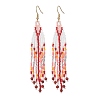 Handmade Glass Seed Beads Arrow Dangle Earrings EJEW-MZ00539-02-2