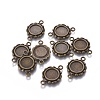 Tibetan Style Link Cabochon Bezel Settings X-TIBEP-0578-AB-LF-1