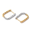 Groove Rectangle Ion Plating(IP) 304 Stainless Steel Two Tone Hoop Earrings for Women EJEW-L287-055GP-2