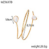 304 Stainless Steel & Synthetic Opal Upper Arm Cuff WG5E2A7-02-1