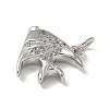 Brass Micro Pave Clear Cubic Zirconia Pendants LS-KK-U046-02P-04-2