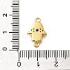 Brass Micro Pave Clear & Blue Cubic Zirconia Religion Hamsa Hand with Eye Connector Charms KK-Q043-10G-3