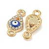 Alloy Blue Enamel Evil Eye Connector Charms ENAM-S003-03H-2