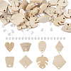 32Pcs 8 Style Ash Wood Stud Earring Findings EJEW-TA0001-16V-2