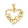 Brass Micro Pave Clear Cubic Zirconia Pendants CU-CBA9B49-01B-G-1