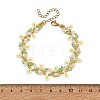 3Pcs 3 Colors Flower Seed Bead Beaded Bracelet Sets with Cherry Quartz Glass & Natural Rose Quartz & Carnelian for Women BJEW-MZ00350-4