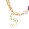 Natural Amethyst Chip Beads Link Bracelets BJEW-JB12884-01-4