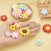 Beadthoven 19Pcs 19 Styles Flower Food Grade Eco-Friendly Silicone Beads SIL-BT0001-05-14