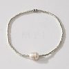 Imitation Pearl & Glass Seed Bead Stretch Bracelets for Women NJ9716-2-1