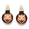 Printed Alloy Enamel Pendants ENAM-N056-178-02-2