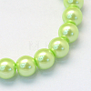 Baking Painted Pearlized Glass Pearl Round Bead Strands HY-Q330-8mm-07-2