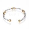 316 Surgical Stainless Steel Torque Cuff Bangles BJEW-D437-A10-1