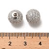 Rhodium Plated 925 Sterling Silver Micro Pave Cubic Zirconia Beads STER-H110-24C-01P-3