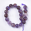 Natural Purple Phantom Quartz Purple Lodolite Quartz Beads Strands G-S333-12mm-030-01-2