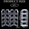 PS Plastic Earring Display Folding Screen Stands with 4 Folding Panels ODIS-WH0043-142A-02-2
