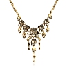 Halloween Themed Pirate Skull Alloy Bib Necklace for Women HAWE-PW0001-215AG-1