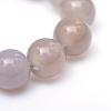 Round Natural Grey Agate Bead Strands G-R345-12mm-07-4
