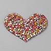 Heart Hotfix Rhinestone Appliques PATC-WH0008-51E-1
