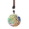 Resin & Natural & Synthetic Mixed Gemstone Pendant Necklaces OG4289-10-1