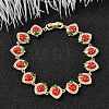 Brass Micro Pave Cubic Zirconia Link Bracelets BJEW-K278-02G-02-2