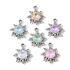 UV Plating Alloy Glass Pendants FIND-K032-09P-1