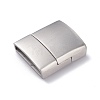 Tarnish Resistant Matte 304 Stainless Steel Rectangle Magnetic Clasps with Glue-in Ends STAS-E089-41E-1