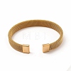 304 Stainless Steel Flat Mesh Chains Shape Open Cuff Bangle for Women BJEW-C0033-06-4