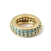 Brass Micro Pave Cubic Zirconia Beads CU-CBA389D-04G-2