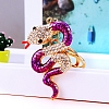 Snake Alloy Rhinestone Keychain PW-WG4B4AA-04-1