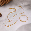 304 Stainless Steel Pave Clear Cubic Zirconia 3 Flat Round Cable Chain Ring Bracelets JC5621-4
