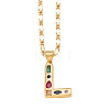 Brass Pave Colorful Cubic Zirconia Initial Pendant Necklaces FS-WG26597-12-1
