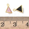 Brass with Cubic Zirconia and Glass Pendants KK-Z136-28G-3