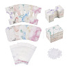 Fashewelry 210Pcs Marble Pattern Paper Hair Ties & Earring Display Card Sets CDIS-FW0001-03-7