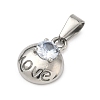 304 Stainless Steel Rhinestone Pendants STAS-A140-05B-P-2