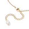 3Pcs 3 Colors Gemstone and Shell Pearl Round Beaded Ankelets AJEW-AN00707-6