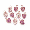 Brass Micro Pave Cubic Zirconia Charms ZIRC-F095-11-2