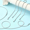 5Pcs 304 Stainless Steel Round Twist Rope Chain Necklaces Set for Men Women NJEW-YW0001-07-6
