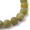 Frosted Natural TaiWan Jade Round Beaded Stretch Bracelets for Women Men BJEW-JB11478-02-4