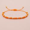 Glass & Brass Round Beads Braided Bead Bracelets RD6595-11-1