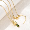 Christmas Tree Brass Micro Pave Cubic Zirconia Pendants Necklaces NJEW-L468-01G-B01-1