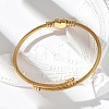 304 Stainless Steel Torque Bangles for Women BJEW-M042-08G-5