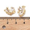 Brass Pave Cubic Zirconia Beads KK-A286-19G-01-3