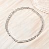 6MM Brass Pave Clear Cubic Zirconia Rectangle Tennis Necklaces KK-CBA4547-12P-1